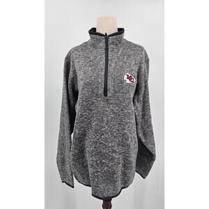 Antigua Men's L Gray Kansas City Chiefs NFL Quarter Zip Long Sleeve Pullover